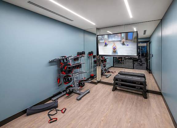 Fitness studio at The Wylden Apartments in Los Angeles CA