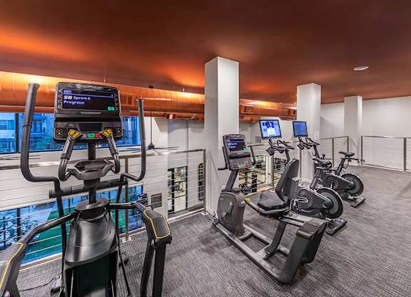 Fitness center upper level at Luca Apartments in Austin TX