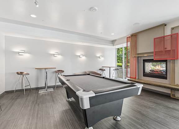 Game room lounge at Riverpark Apartments in Redmond WA