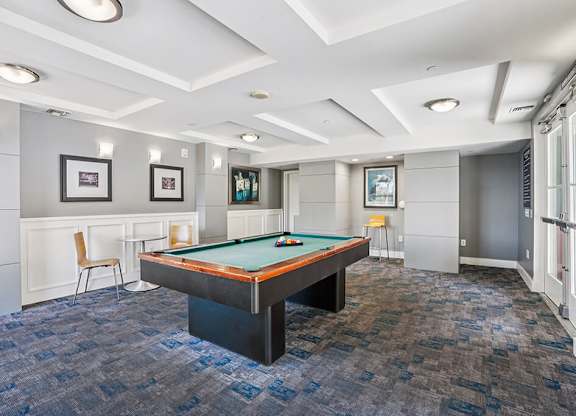 Gameroom Billiards Table at Haven at Del Mar Station Apartments in Pasadena CA