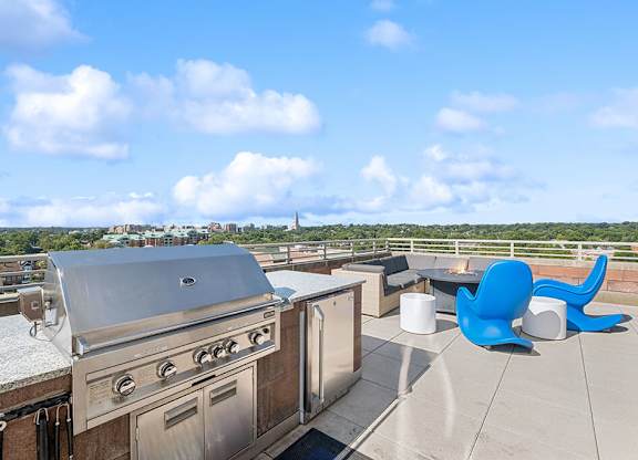 Barbecue grills at Bradley Braddock Road Station Apartments in Alexandria VA