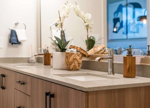 High End Bathroom finishes at VERO apartments in Chelsea MA
