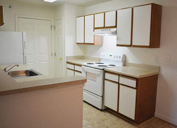 Kitchen space at Whispering Oaks Apartments in Portsmouth VA