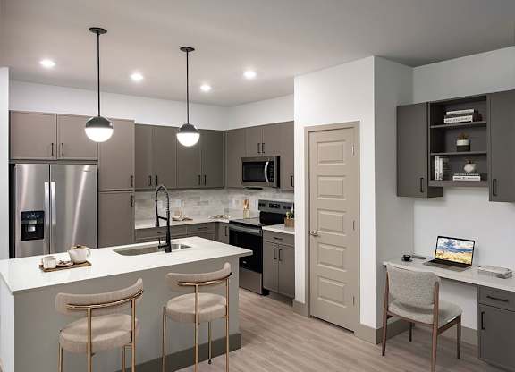 Kitchen in Black Pearl Design at Wayfern Apartments in Sandy Springs GA