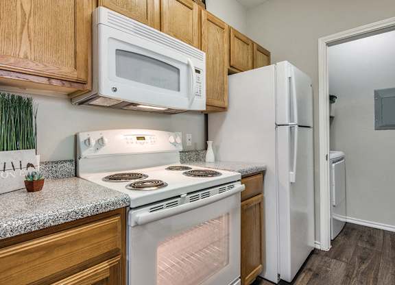 Kitchen space at Kensley Apartment Homes in Irving TX