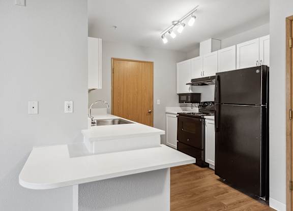 Kitchen counter at Meridian Court Apartments in Federal Way WA