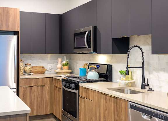 Kitchen Counters at V2 Apartments in Chelsea MA