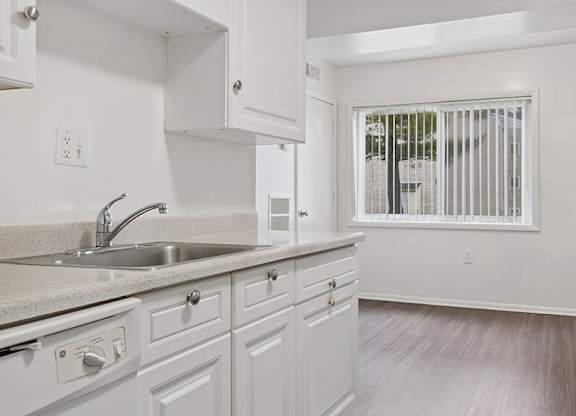 Kitchen with cabinetry at Oakfield Apartment Homes in Wheaton MD