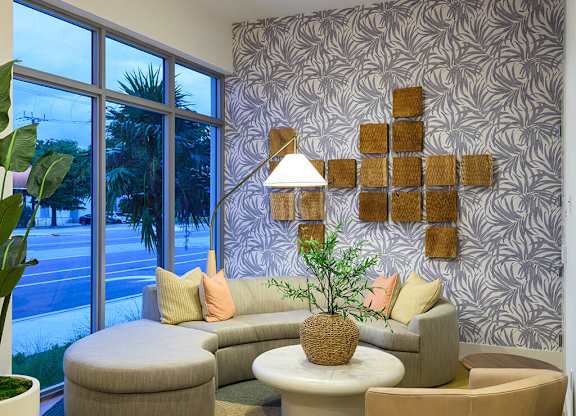 Leasing center lobby at Treo Apartments in Fort Lauderdale FL