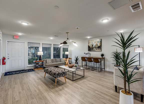 Leasing lobby at Mission James Place Apartments in Austin TX