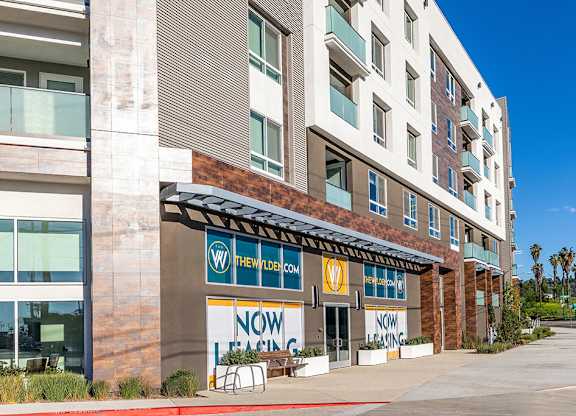 Leasing office entry at The Wylden Apartments in Los Angeles CA