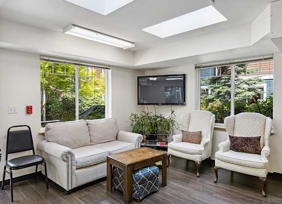 Leasing office lounge at Ballinger Court Senior Apartments in Edmonds WA