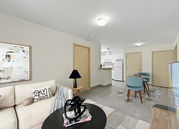 Living room and dining room at Alderwood Court in Lynnwood WA