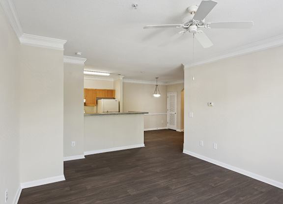 Living room with hardwood floors at Lakeside Vista Apartments in Kennesaw GA
