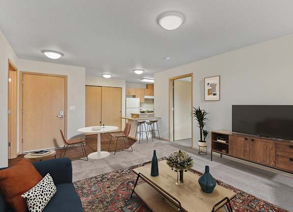 Living Room and Kitchen at Washington Terrace in Seattle WA