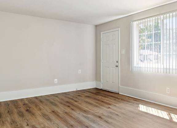 Living room with window at The Barrington in Silver Spring MD
