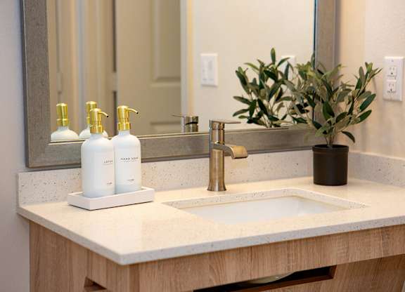 Sparkle Bathroom Vanity at Chroma Apartment Homes in Canoga Park CA