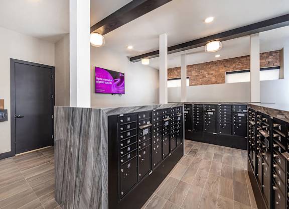 Mail room at Olivean Apartments in Broomfield CO