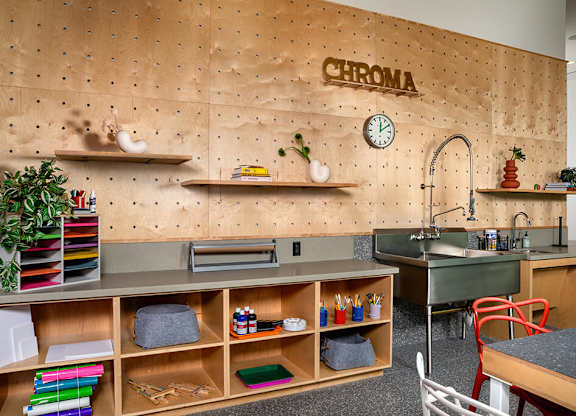 Makers Space Ideate Peg Board at Chroma Apartment Homes in Canoga Park CA