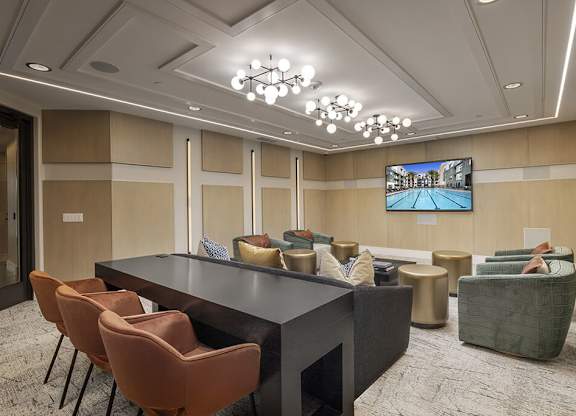Media room at Main and Jamboree Apartments in Irvine CA