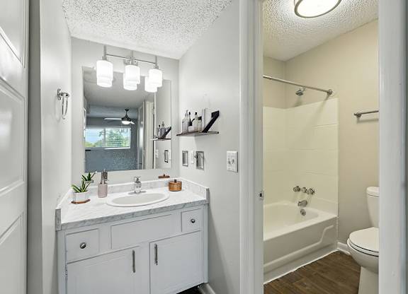 Bathroom with vanity at City Side Flats Apartments in Nashville TN