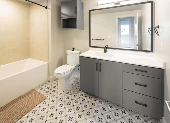 Melodia design bathroom at CALIXA Apartment Homes in Camarillo CA