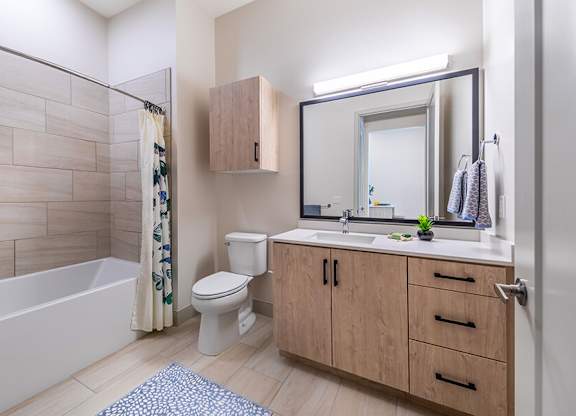 Mini Model Pearl Design Package Bathroom at West Village Poway Apartments in Poway CA