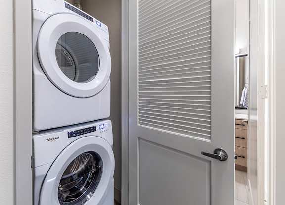 Mini Model Pearl Design Package Washer and Dryer at West Village Poway Apartments in Poway CA