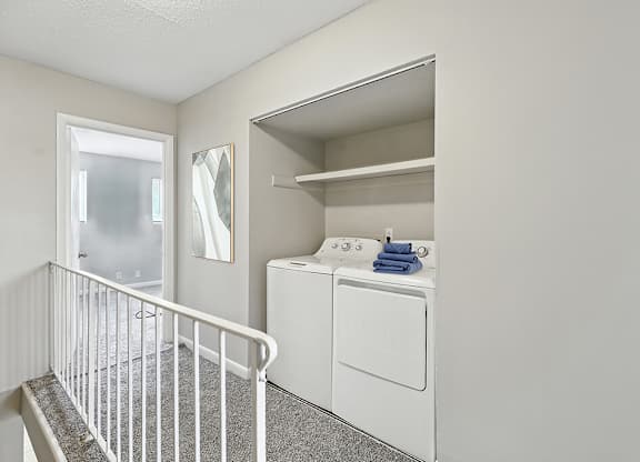 In unit washer and dryer at City Side Flats Apartments in Nashville TN