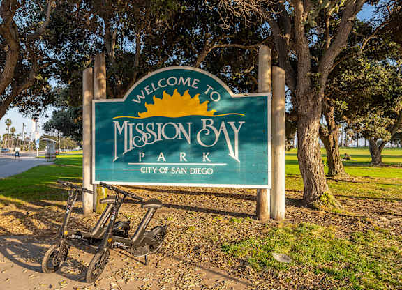 Mission Bay Park Sign Near The Seaton Apartment in San Diego CA