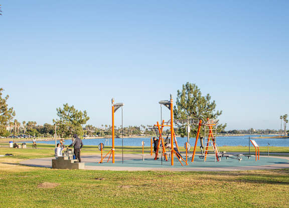 Mission Beach Outdoor Workout Area Near Bevel Apartments in San Diego CA