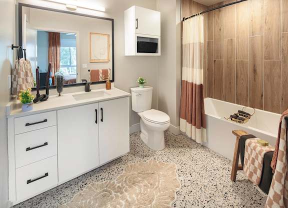 Primary bathroom at CALIXA Apartment Homes in Camarillo CA