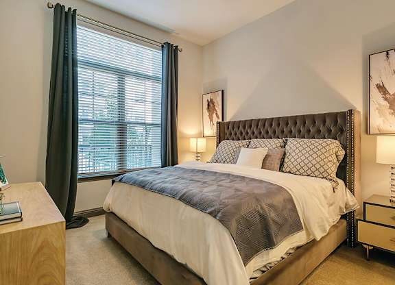 Model Bedroom Window at The Huntington Apartments in Plano TX