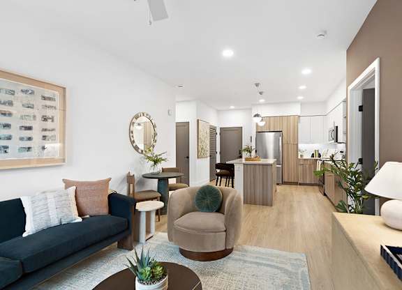 Model design living room at The Brynn in Kirkland WA