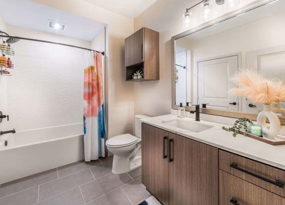 Model Bronze Finish Package Bathroom at Avel Apartment Homes in Orange CA