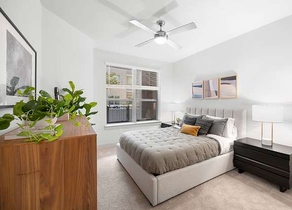 Model Concrete Design Package Bedroom at East Bend Apartments in Houston TX