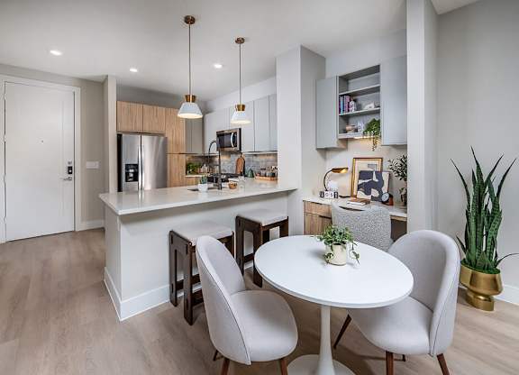Model Gradient design package Dining Area Room at Heights at 1520 Apartments in Houston TX