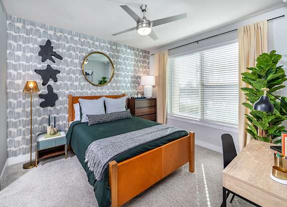 Primary bedroom at Cala Apartments in Austin TX