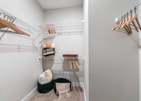 Small closet at Cala Apartments in Austin TX