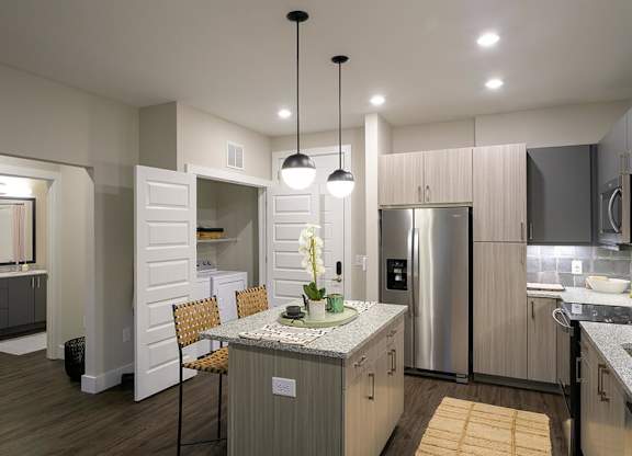 Model kitchen at Verge Apartments in Atlanta GA