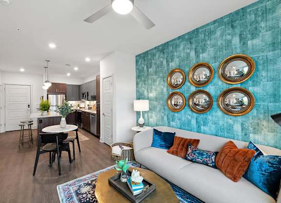 Model Living and Kitchen at Belhaven Apartments in Alexandria VA