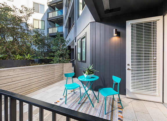 Private patio at Altitude Apartments in South San Francisco CA