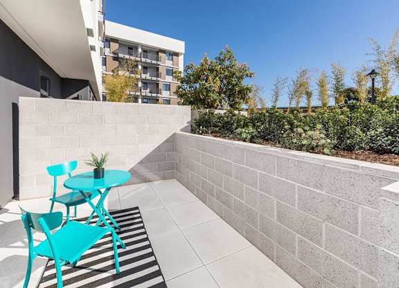 Private patio at Altitude Apartments in South San Francisco CA