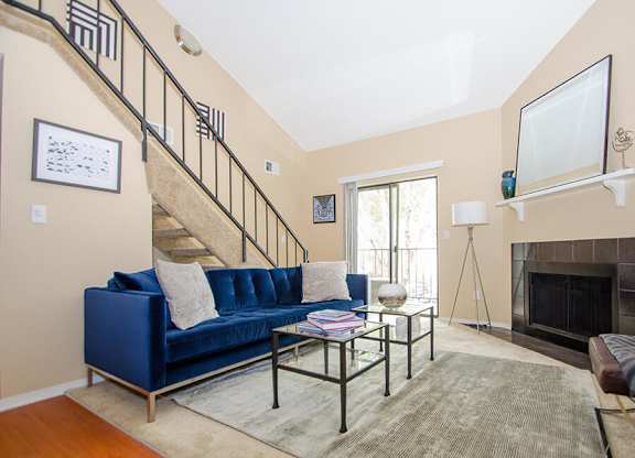 Loft living room at Sky Rock Apartments in Longmont CO