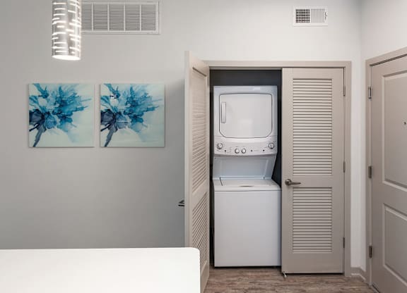 One bedroom apartment with stacked washer dryer at Norte Town Lake Apartments in Tempe Arizona