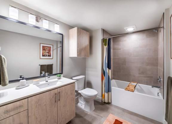 Bathroom at Bevel Apartments in San Diego CA