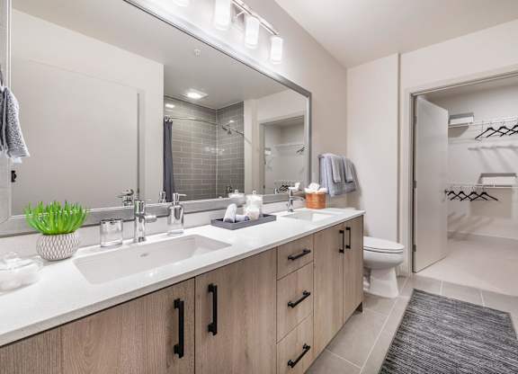 Model Pewter Design Package Main Bathroom at North at Totem Lake Apartments in Kirkland WA