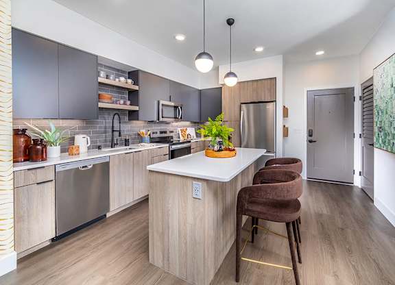 Model kitchen at The Brynn in Kirkland WA