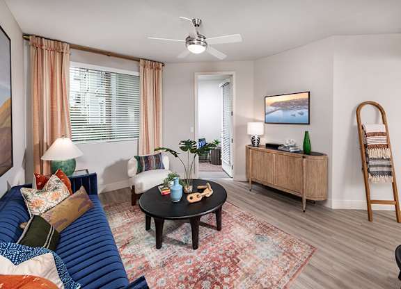 Living Room at West Village Poway Apartments in Poway CA