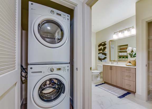 Stacked washer and dryer at 808 West in San Jose CA